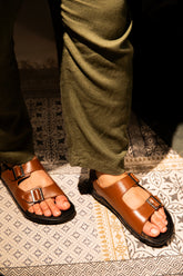 Country Maddox Leather Tan Sandals: Comfort Meets Style